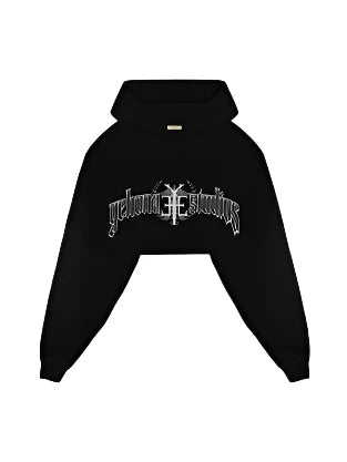 Dark Campus Crop Hoodie